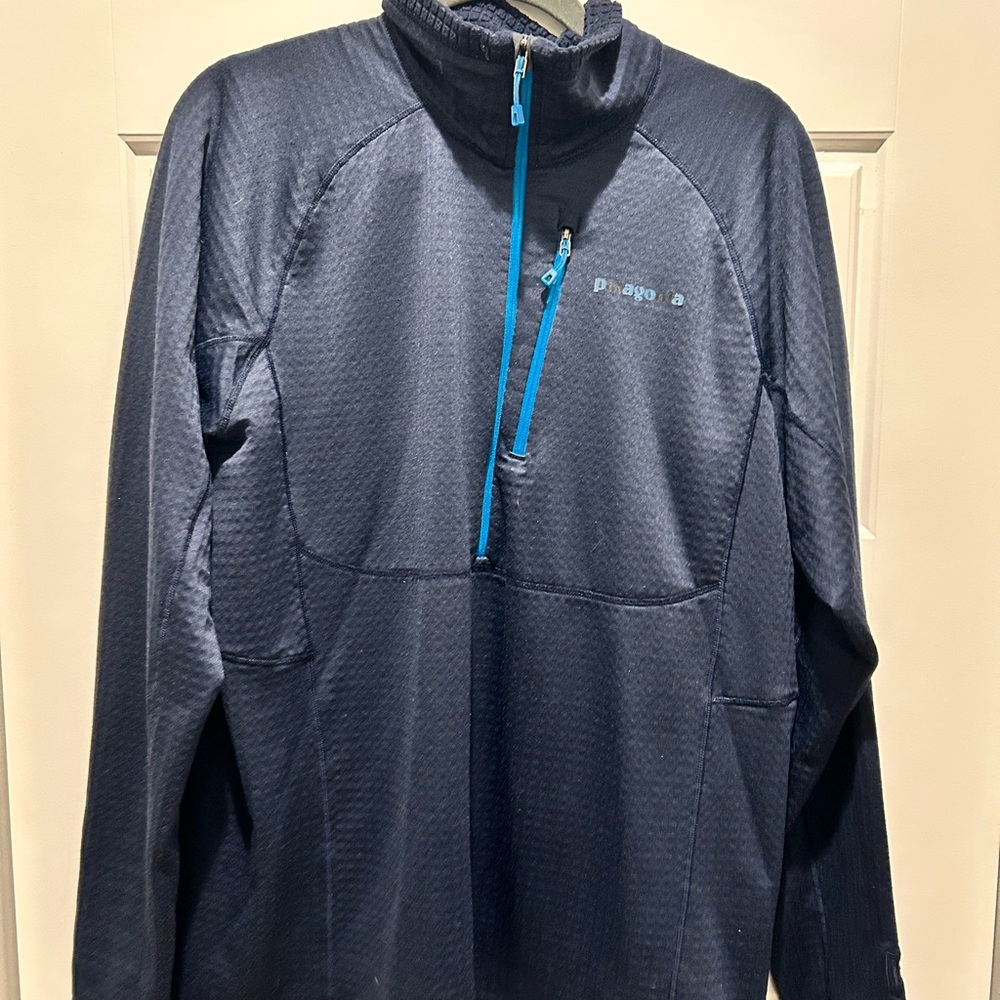Patagonia Black Performance Jacket with Blue Zipper